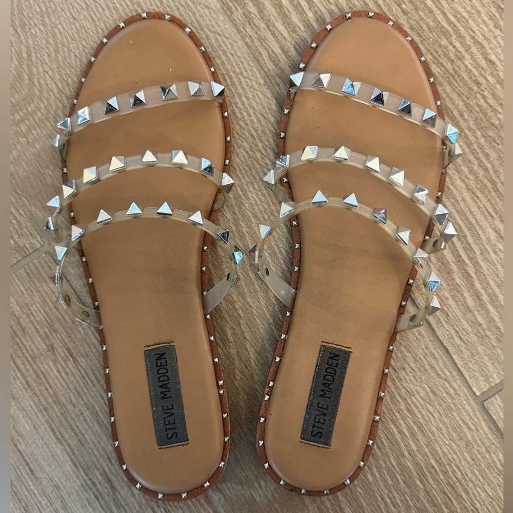 Steve Madden Clear Stud Sandals